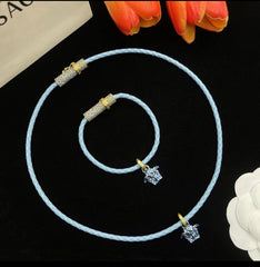 Cotton candy Medusa necklace set