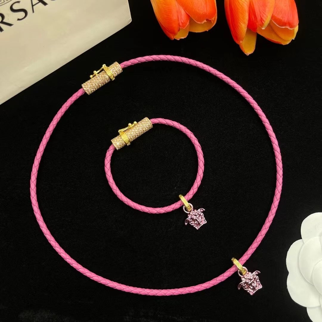 Cotton candy Medusa necklace set