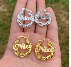 Small name earrings